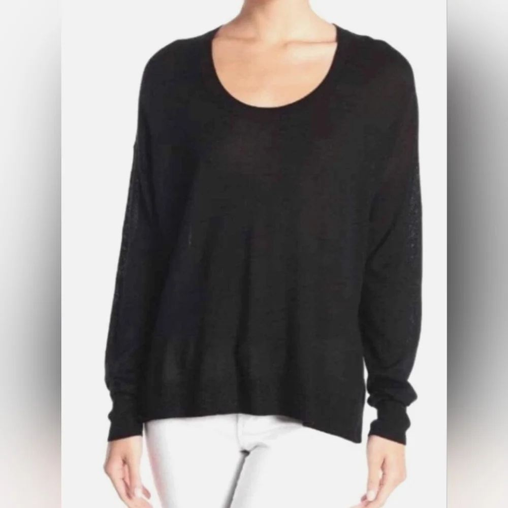 Madewell Pullover Size XXL Black balloon sleeve scoop neckline pullover sweater